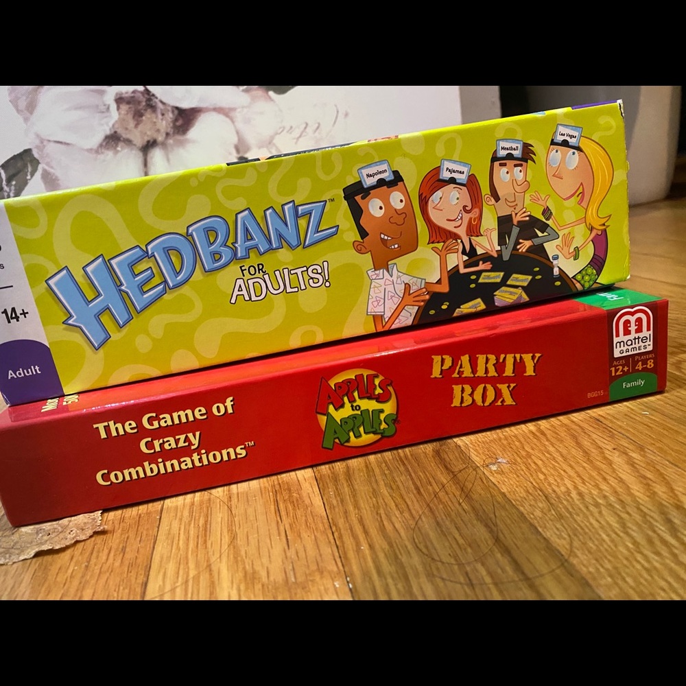 Hedbandz for adults & Apples to Apples board games
